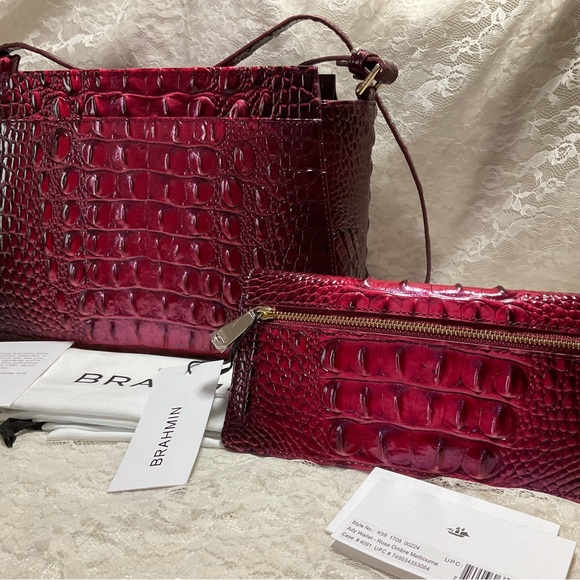 $FIRM$ Brahmin ROSE OMBRE Hillary Crossbody Genuine Leather Bag + ADY Wallet - Picture 2 of 10